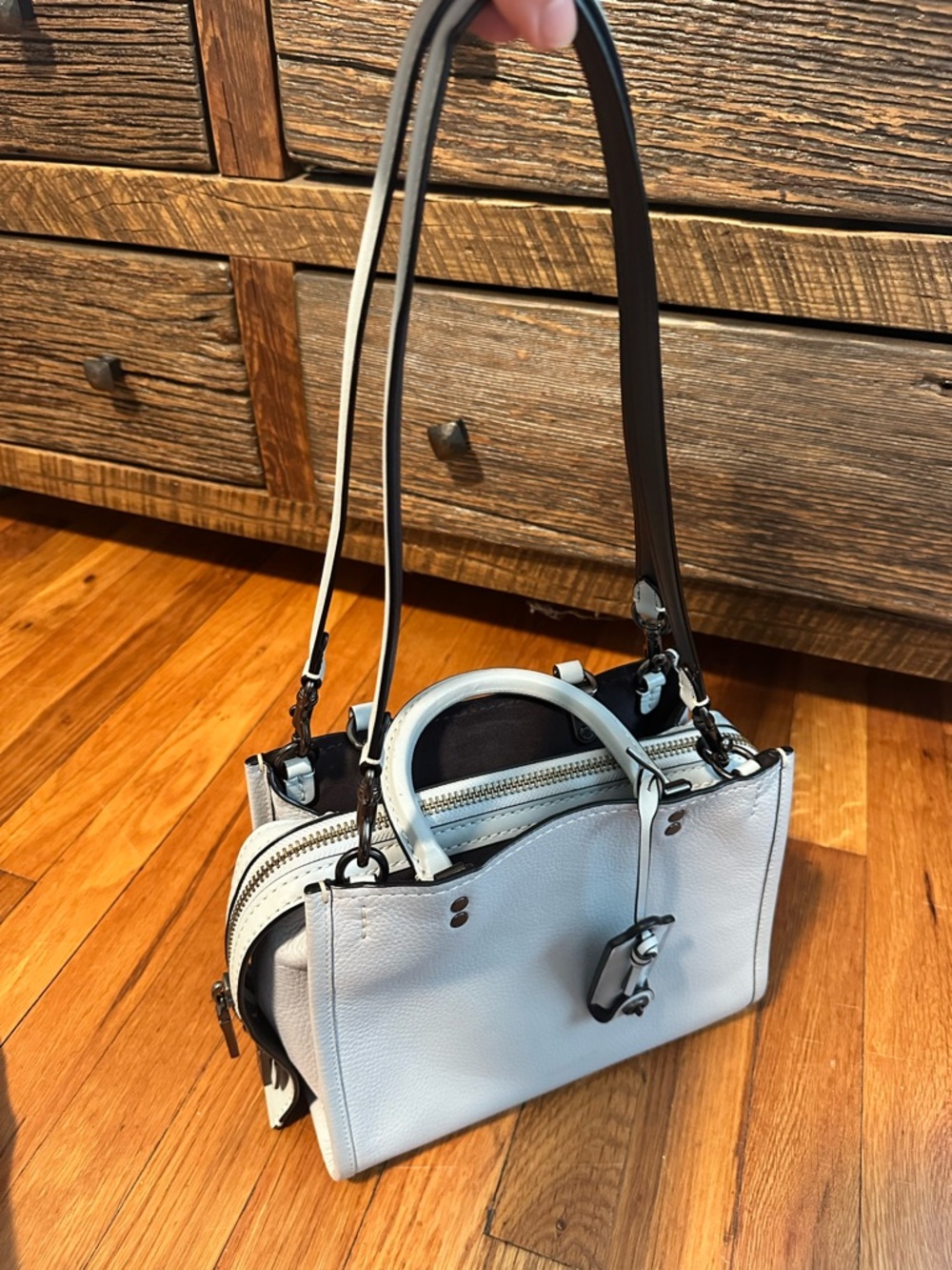 1941 Coach Rogue 25 Bag with Matching Wallet in Sky Blue - Picture 13 of 14